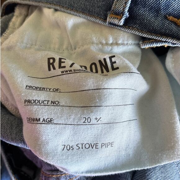 RE/Done 70s Stove Pipe Jeans in Dark Worn 2 Wash - Picture 5 of 5